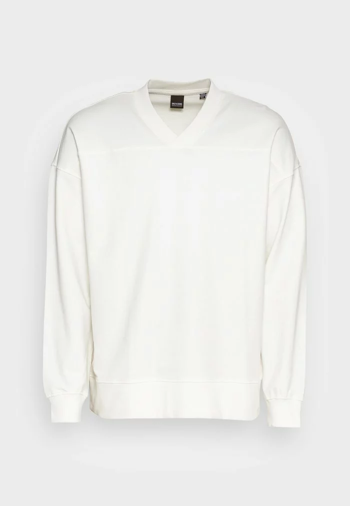 Only & Sons ONSCLAYTON V NECK - Sweatshirt - Star White 4 Only & Sons ONSCLAYTON V NECK - Sweatshirt - Star White – Image 4
