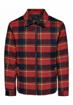 Only & Sons Chemise - Red, Dark Blue