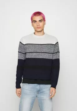 Only & Sons ONSHARM STRIPE BLOCK CREW - Pullover - Dark Navy