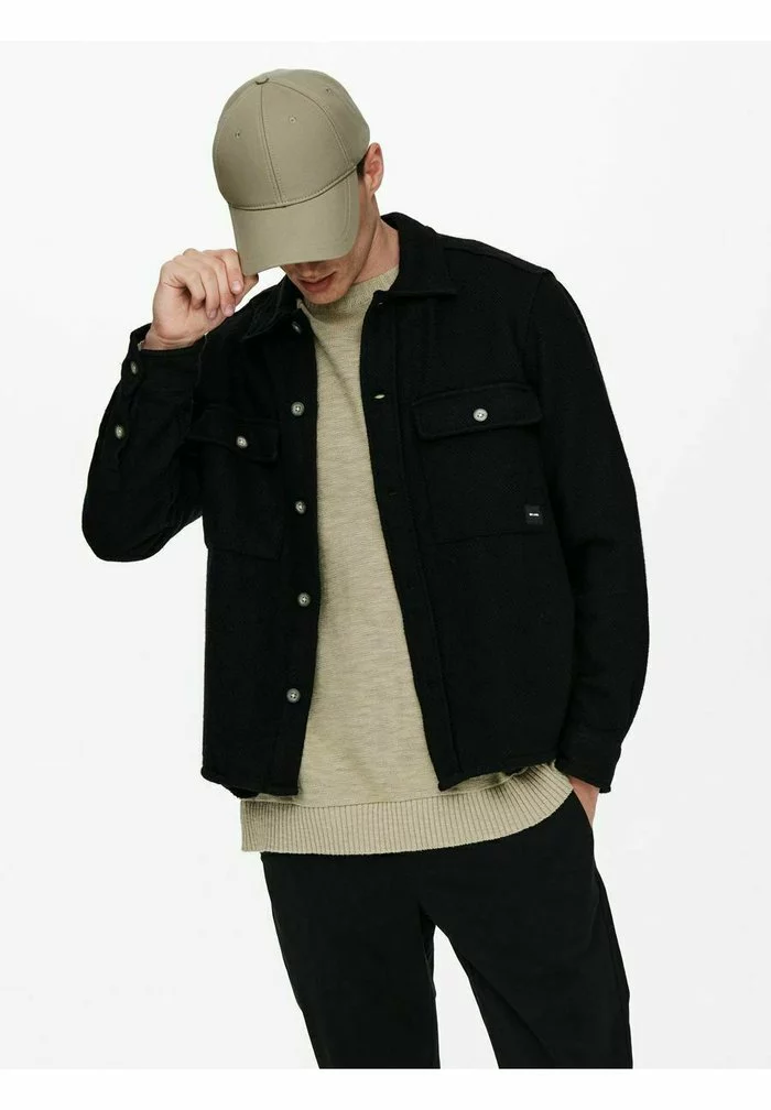 Only & Sons HEMD WOLL - Veste Mi-saison - Black 5 Only & Sons HEMD WOLL - Veste Mi-saison - Black – Image 5