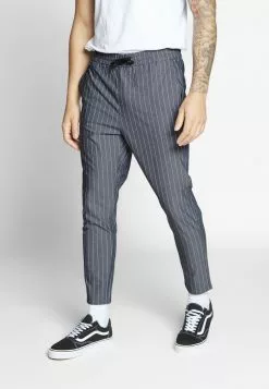 Only & Sons ONSLINUS CROP STRIPE - Pantalon Classique - Dark Blue