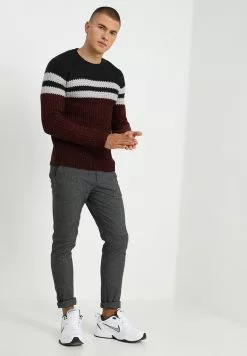Only & Sons ONSLAZLO STRIPED CREW NECK - Pullover - Cabernet -Only & Sons Soldes Boutique 0dc15dbb893d44a9addd6e1ecbe01782