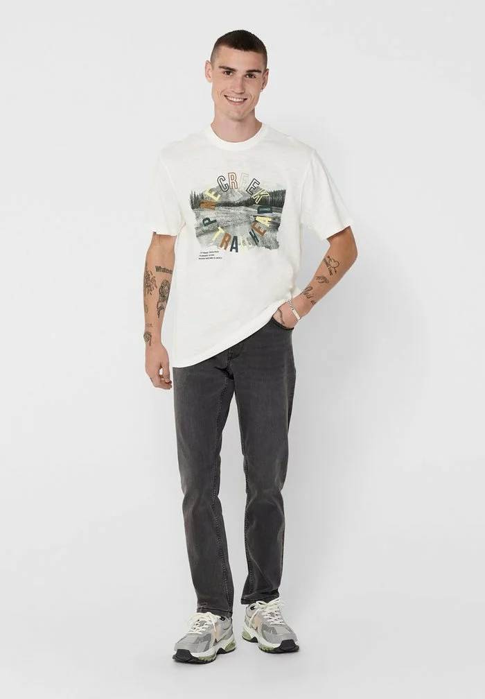 Only & Sons T-shirt Imprimé - Cloud Dancer 2 Only & Sons T-shirt Imprimé - Cloud Dancer – Image 2