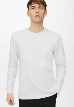 Only & Sons T-shirt à Manches Longues - Bright White -Only & Sons Soldes Boutique 149d3be4f2c64cd09e21080ef15293ed