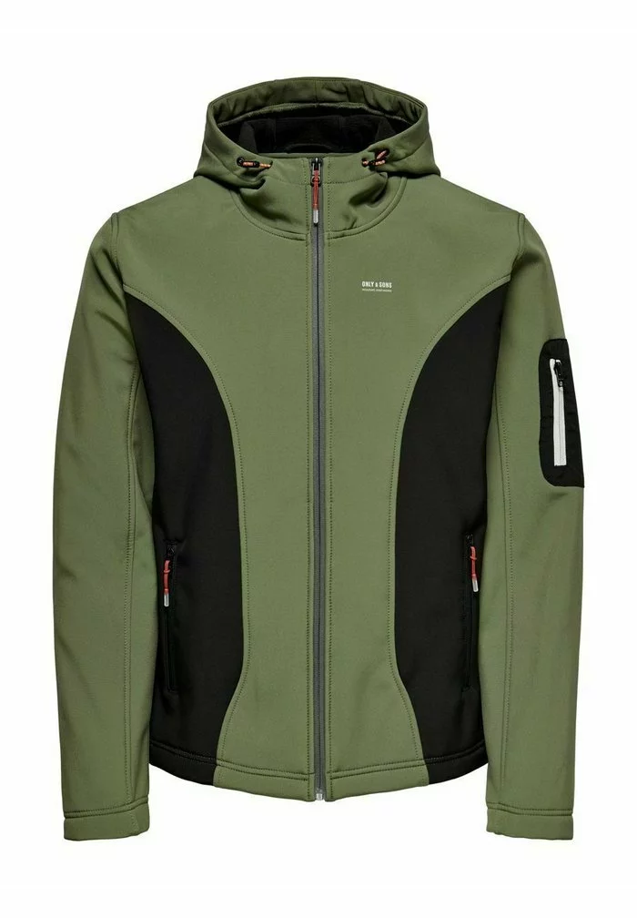 Only & Sons Sweat à Capuche Zippé - Olive Night 5 Only & Sons Sweat à Capuche Zippé - Olive Night – Image 5