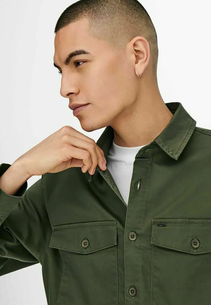 Only & Sons EINFARBIGES CARGO- - Chemise - Olive Night 5 Only & Sons EINFARBIGES CARGO- - Chemise - Olive Night – Image 5