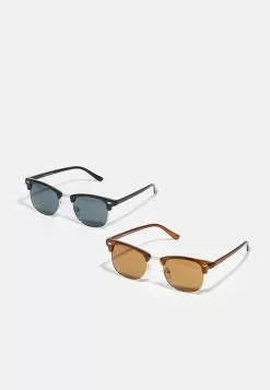 Only & Sons SUNGLASSES 2 PACK - Lunettes De Soleil - Brown Stone/club Black