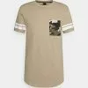 Only & Sons ONSTYLER LONGY POCKET TEE - T-shirt Imprimé - Chinchilla