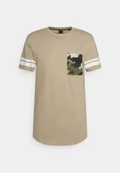 Only & Sons ONSTYLER LONGY POCKET TEE - T-shirt Imprimé - Chinchilla