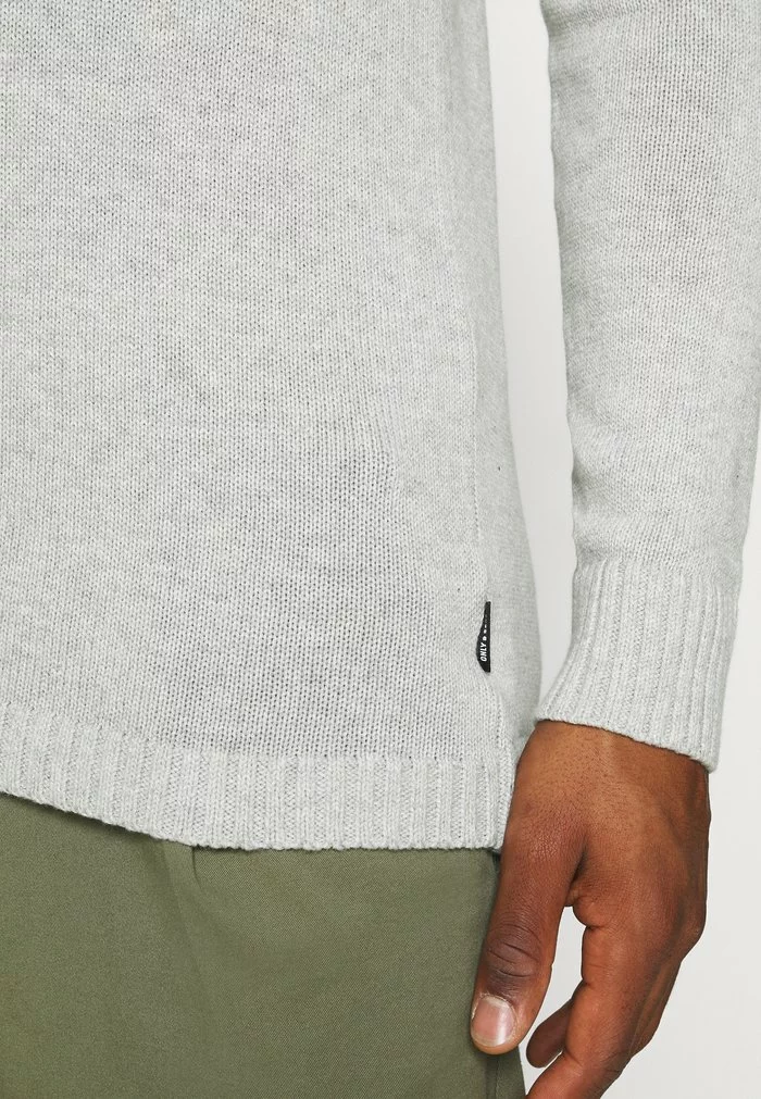 Only & Sons ONSBACE CREW - Pullover - Light Grey Melange 4 Only & Sons ONSBACE CREW - Pullover - Light Grey Melange – Image 4