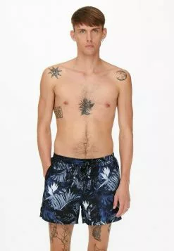 Only & Sons GEMUSTERTE - Short De Bain - Dark Navy