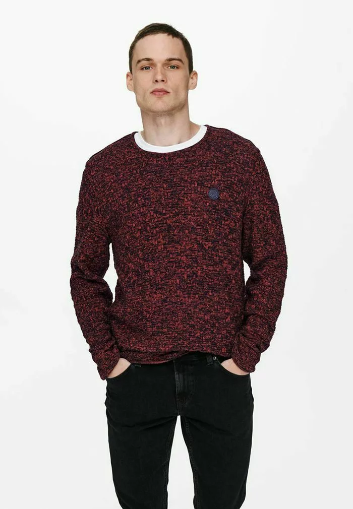 Only & Sons Pullover - Red Ochre 1 Only & Sons Pullover - Red Ochre