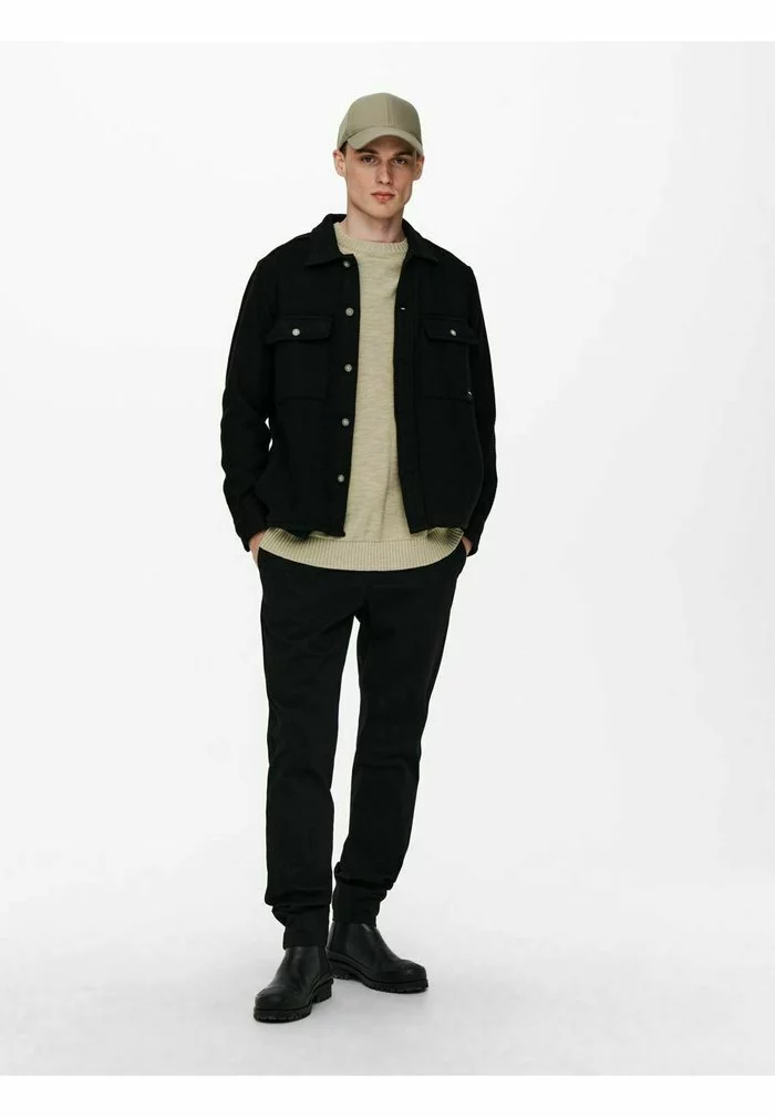 Only & Sons HEMD WOLL - Veste Mi-saison - Black 2 Only & Sons HEMD WOLL - Veste Mi-saison - Black – Image 2