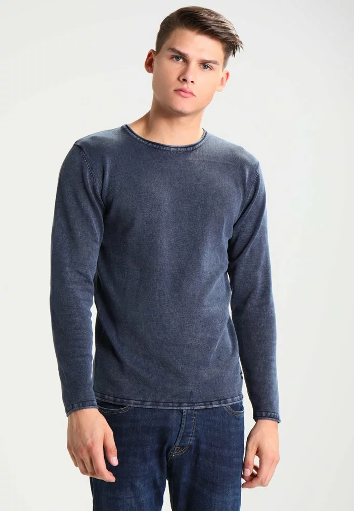 Only & Sons ONSGARSON WASH CREW NECK - Pullover - Dress Blues 1 Only & Sons ONSGARSON WASH CREW NECK - Pullover - Dress Blues