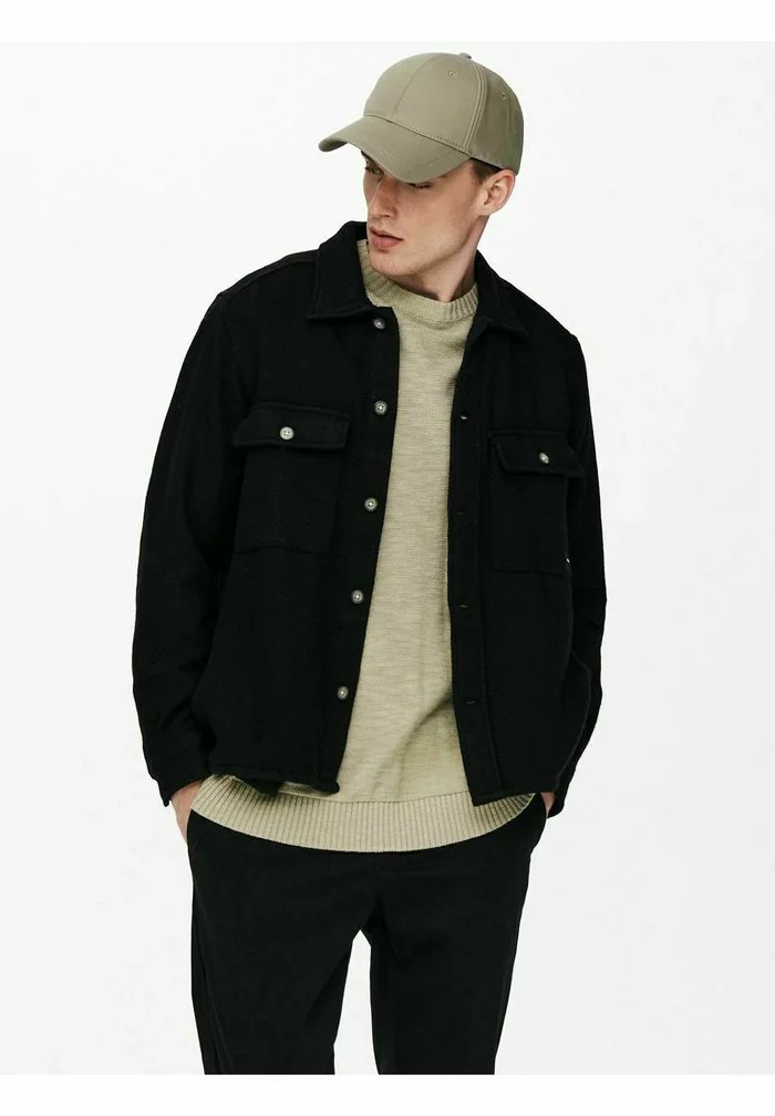 Only & Sons HEMD WOLL - Veste Mi-saison - Black 6 Only & Sons HEMD WOLL - Veste Mi-saison - Black – Image 6