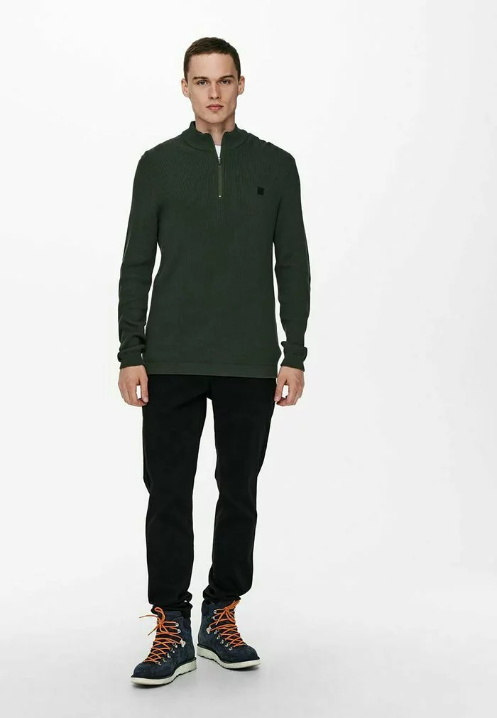 Only & Sons HALBREISSVERSCHLUSS - Sweat Polaire - Peat 2 Only & Sons HALBREISSVERSCHLUSS - Sweat Polaire - Peat – Image 2
