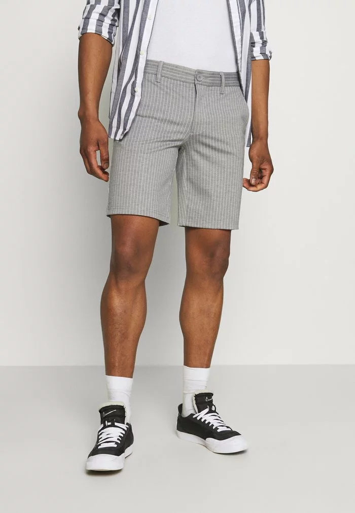 Only & Sons ONSMARK STRIPE - Short - Light Grey Melange 1 Only & Sons ONSMARK STRIPE - Short - Light Grey Melange