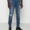 Only & Sons ONSLOOM SLIM LIFE BLUEDESTROY - Jean Slim - Blue Denim
