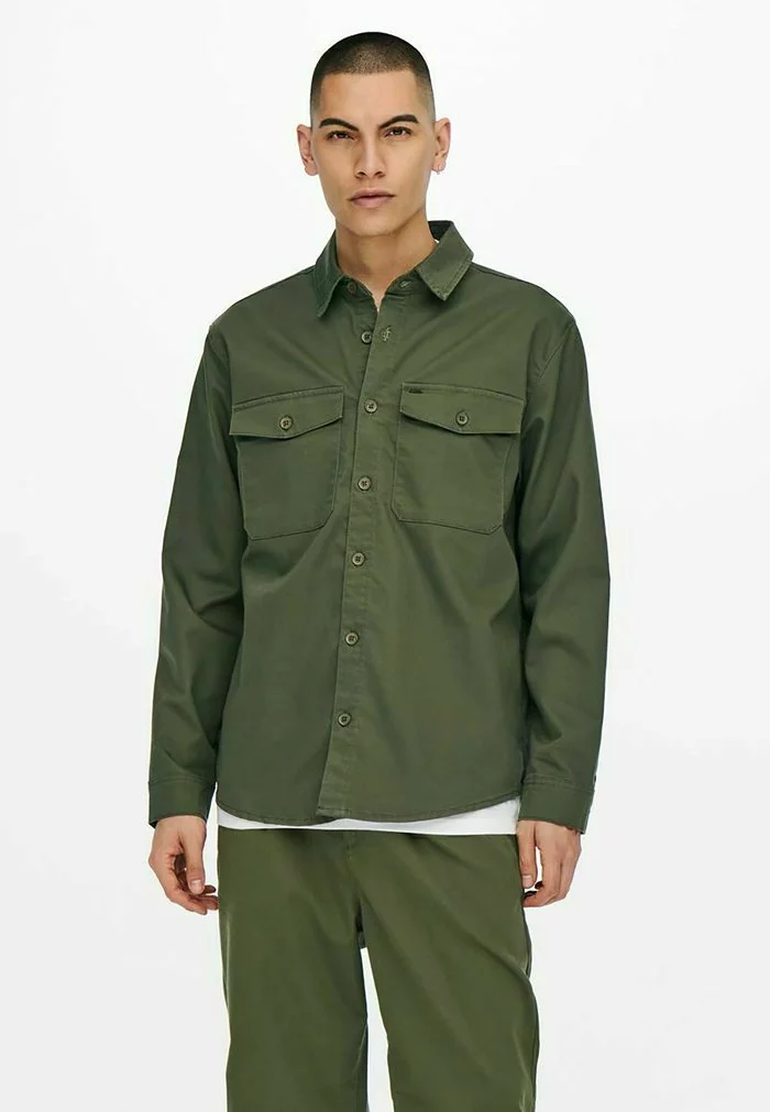 Only & Sons EINFARBIGES CARGO- - Chemise - Olive Night 1 Only & Sons EINFARBIGES CARGO- - Chemise - Olive Night