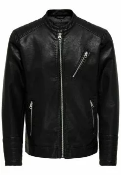 Only & Sons Veste En Similicuir - Black