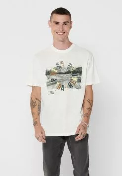 Only & Sons T-shirt Imprimé - Cloud Dancer