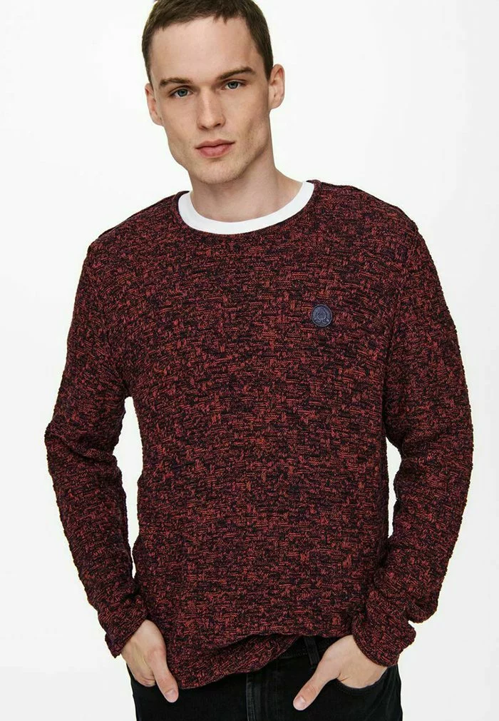 Only & Sons Pullover - Red Ochre 4 Only & Sons Pullover - Red Ochre – Image 4