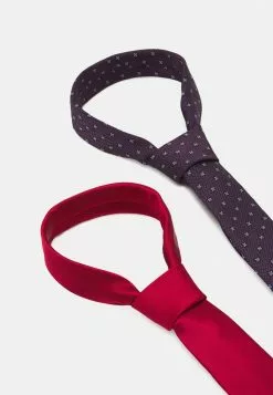 Only & Sons ONSTRAVIS PATTERN TIE 2 PACK - Cravate - Dark Navy/plain Bordeaux -Only & Sons Soldes Boutique 4e8bd689d904479483ae17cd2d1d563e