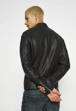 Only & Sons ONSDEAN JACKET - Veste En Cuir - Black -Only & Sons Soldes Boutique 4f3d289481724f8aa70929c8fab4044b