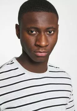 Only & Sons ONSMEL LIFE STRIPE TEE - T-shirt Imprimé - Light Grey -Only & Sons Soldes Boutique 4fe11f9ab7cc457db512fe700e9ce828