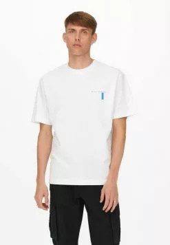 Only & Sons ONSWILBERT TEE - T-shirt Imprimé - Bright White
