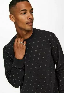 Only & Sons ONSKENNETH LIFE AOP SWEAT NF - Sweatshirt - Dark Navy -Only & Sons Soldes Boutique 5b3352d85c994a50b6c25148c01466fe