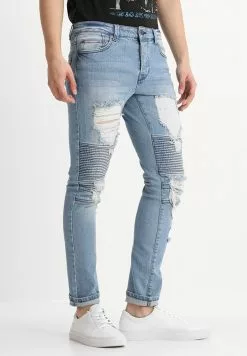 Only & Sons ONSSPUN BIKER - Jeans Fuselé - Blue Denim