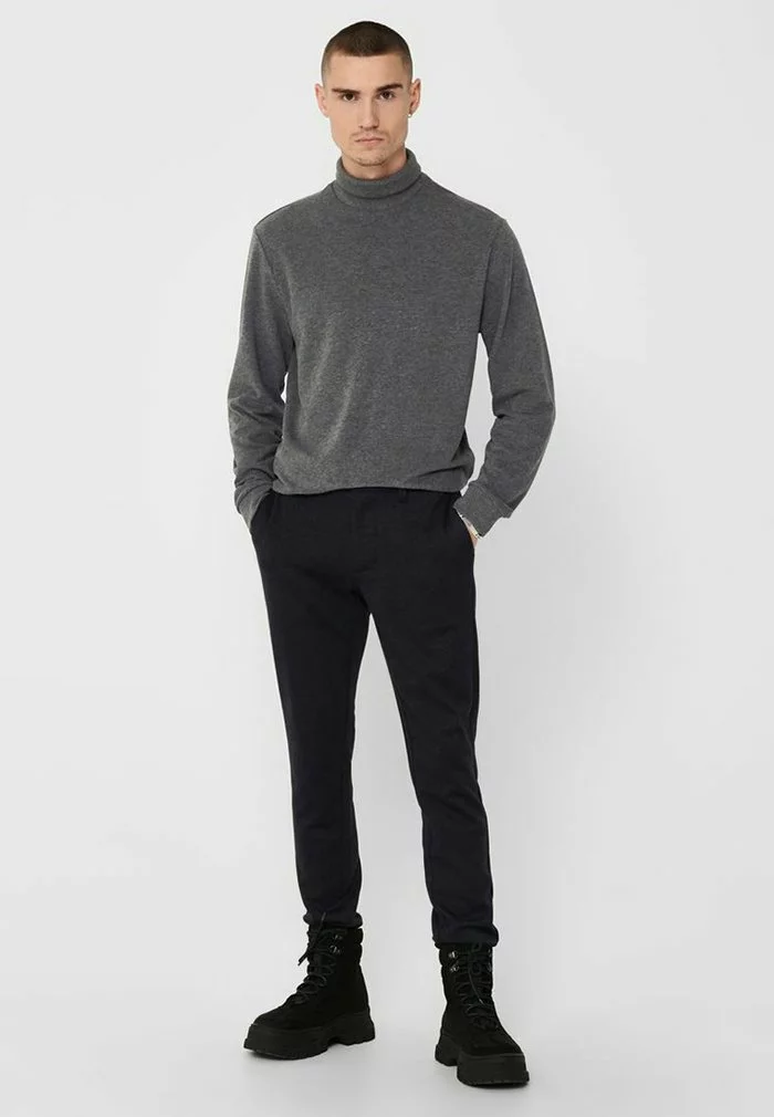 Only & Sons Pullover - Dark Grey Melange 2 Only & Sons Pullover - Dark Grey Melange – Image 2