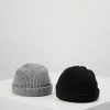 Only & Sons ONSSHORT BEANIE 2 PACK - Bonnet - Black/grey Melange