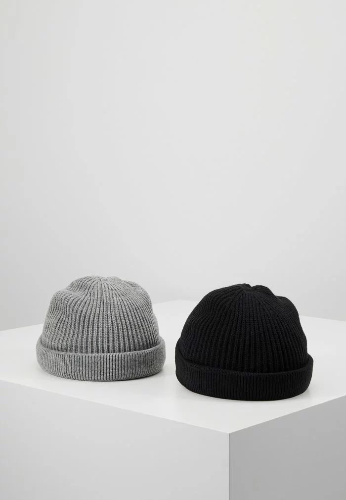 Only & Sons ONSSHORT BEANIE 2 PACK - Bonnet - Black/grey Melange 1 Only & Sons ONSSHORT BEANIE 2 PACK - Bonnet - Black/grey Melange
