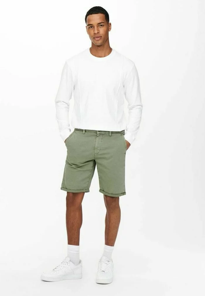 Only & Sons ONSPETER OVERDYED - Short - Oil Green 2 Only & Sons ONSPETER OVERDYED - Short - Oil Green – Image 2
