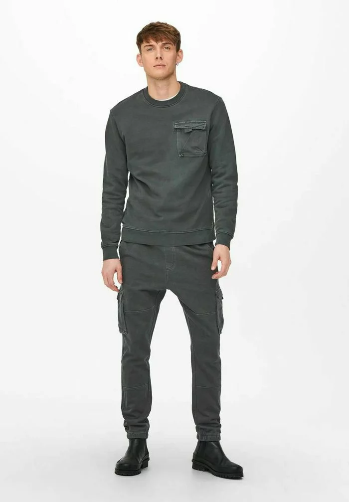 Only & Sons Pantalon Cargo - Grey Pinstripe 2 Only & Sons Pantalon Cargo - Grey Pinstripe – Image 2