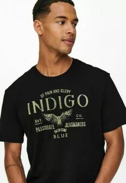 ONLY & SONS PRINT - T-shirt Imprimé - Black -Only & Sons Soldes Boutique 6925fbce193e40dcb49396e706c9934e