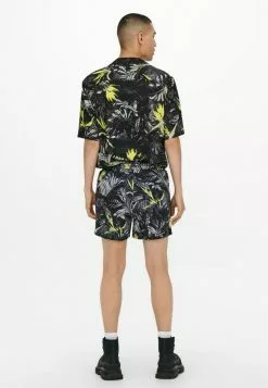 Only & Sons GEMUSTERTE - Short De Bain - Black -Only & Sons Soldes Boutique 6a745e61069a478180da2314a4dd71ca