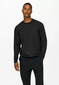 Only & Sons ONSKENNETH LIFE AOP SWEAT NF - Sweatshirt - Dark Navy