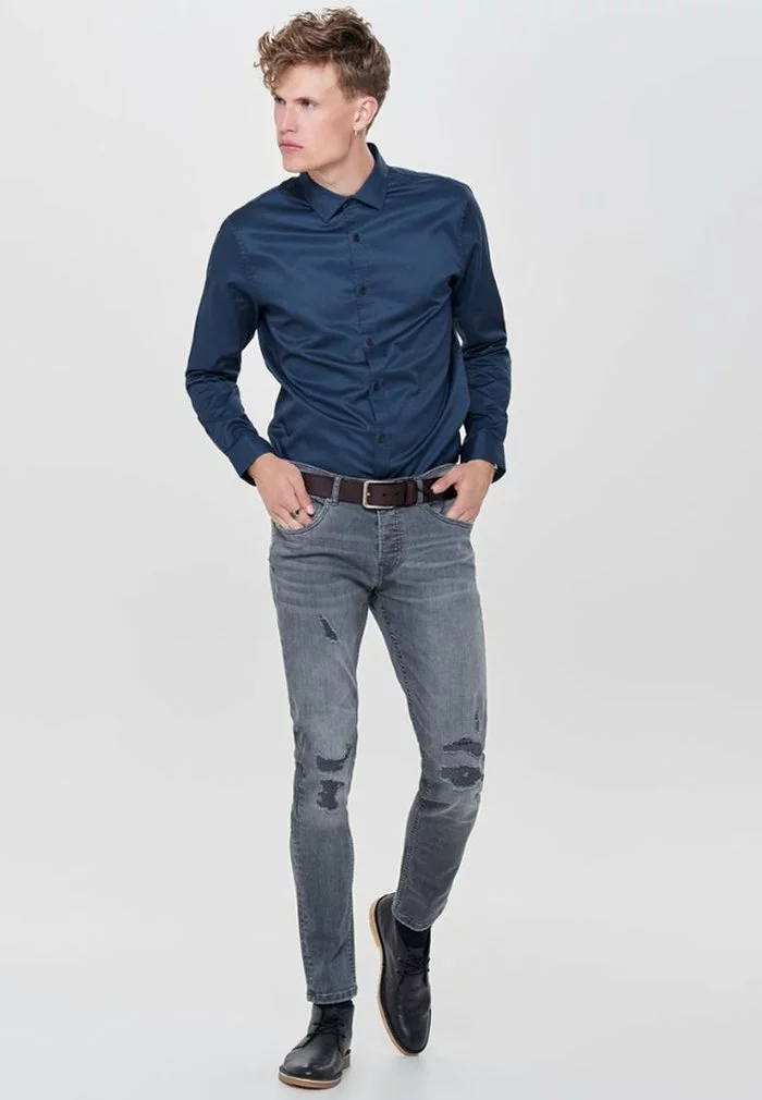 Only & Sons LANGARM - Chemise - Dress Blues 2 Only & Sons LANGARM - Chemise - Dress Blues – Image 2