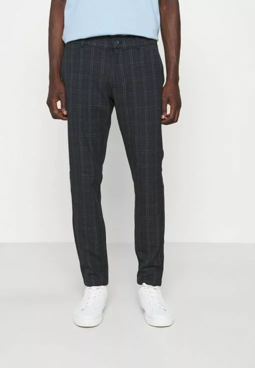 Only & Sons ONSMARK CHECK TAPERED - Chino - Dark Navy -Only & Sons Soldes Boutique 7d14c457a0e34f88afea15005e6e4931