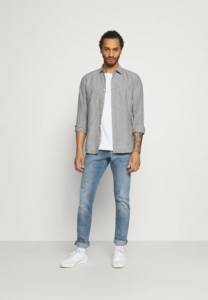 Only & Sons ONSCAIDEN STRIPE - Chemise - Olive Night 2 Only & Sons ONSCAIDEN STRIPE - Chemise - Olive Night – Image 2