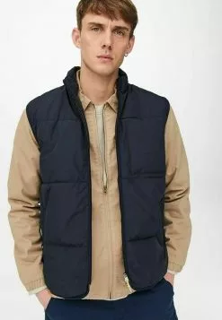 Only & Sons Veste Sans Manches - Dark Navy -Only & Sons Soldes Boutique 8459ffb4a57e40f796d3102e4a233201