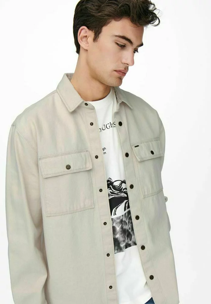 Only & Sons Chemise - Ecru 4 Only & Sons Chemise - Ecru – Image 4