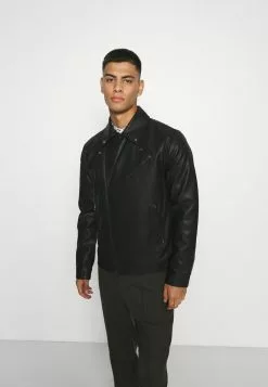 Only & Sons ONSAKSEL BIKER JACKET - Veste En Similicuir - Black -Only & Sons Soldes Boutique 8cbf6b6317db4a3291b099f4ab39be27