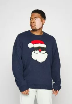 Only & Sons ONSXMAS FUNNY FRONT BADGE - Pullover - Dress Blues