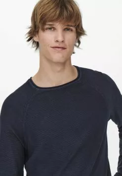 Only & Sons ONSDEXTOR WASH RAGLAN - Pullover - Dark Navy -Only & Sons Soldes Boutique 8ed4d58ed09a48beaacd6ba337f3f421