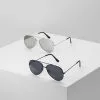 Only & Sons SUNGLASSES 2 PACK - Lunettes De Soleil - Black/silver-coloured