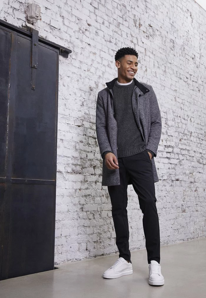 Only & Sons ONSOSCAR KING COAT - Manteau Classique - Dark Grey Melange 1 Only & Sons ONSOSCAR KING COAT - Manteau Classique - Dark Grey Melange